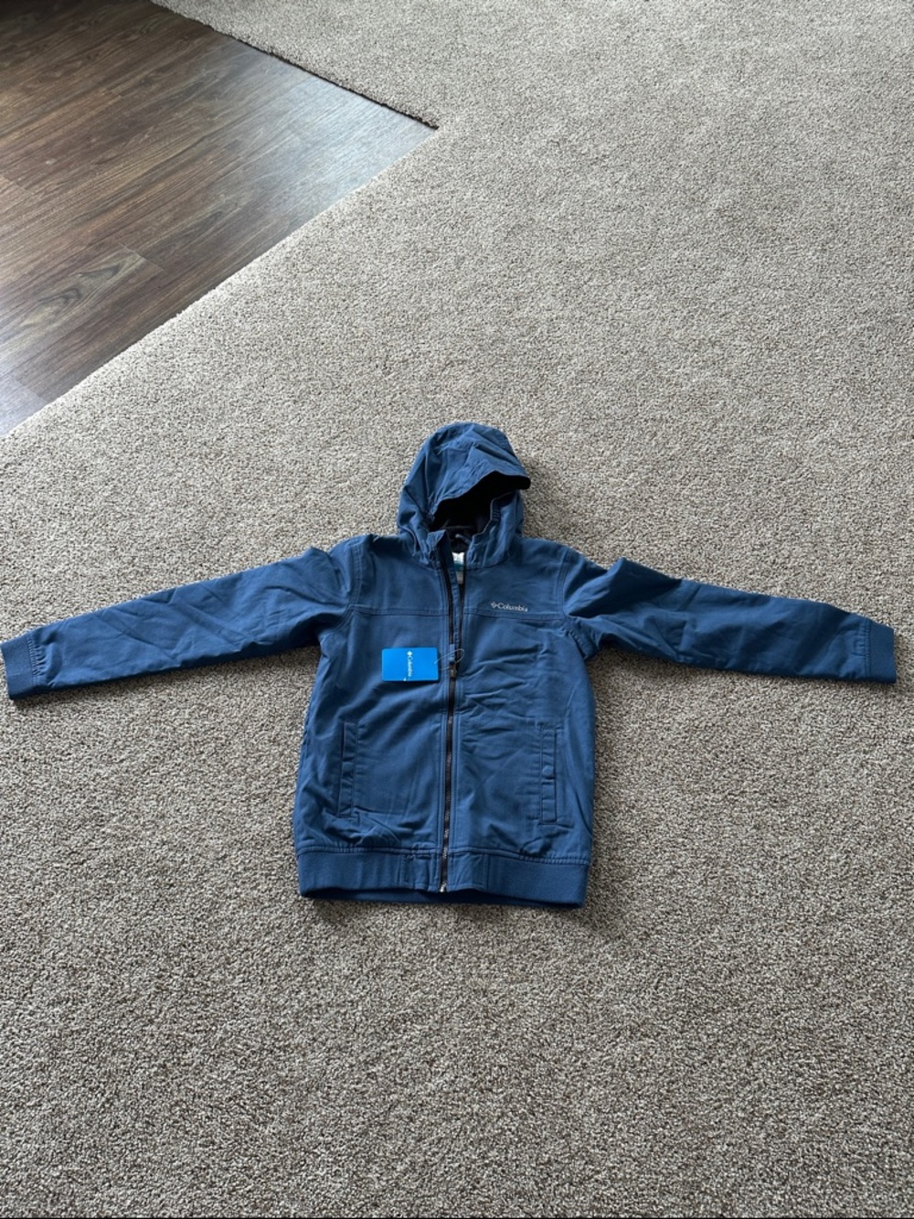 Columbia Blue Hooded Zip Jacket
